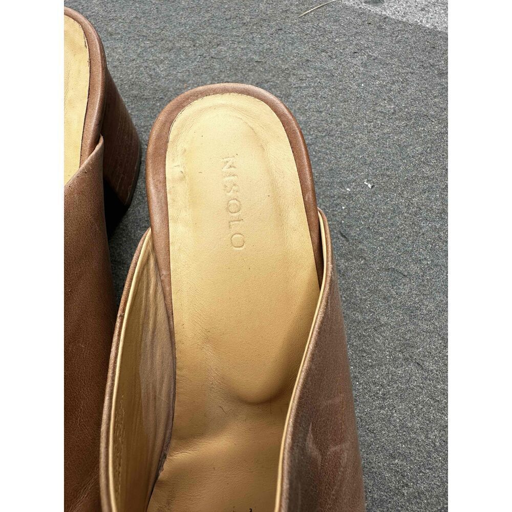 Nisolo Womens Mule Shoes Size 8.5 Brown Leather Chunky Heel Closed Toe - Picture 5 of 7
